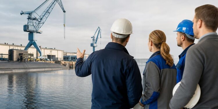 KI-generiertes Symbolbild: TKMS wirbt im Saarland um Fachkräfte für die Werft Wismar